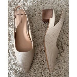 Frankie4 Juliett 3 Ecru Punched Slingback Low Heel Size 10